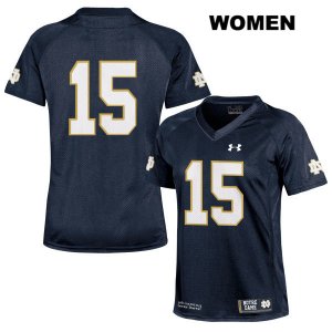 Notre Dame Fighting Irish Women's D.J. Morgan #15 Navy Under Armour No Name Authentic Stitched College NCAA Football Jersey NLX6399LE